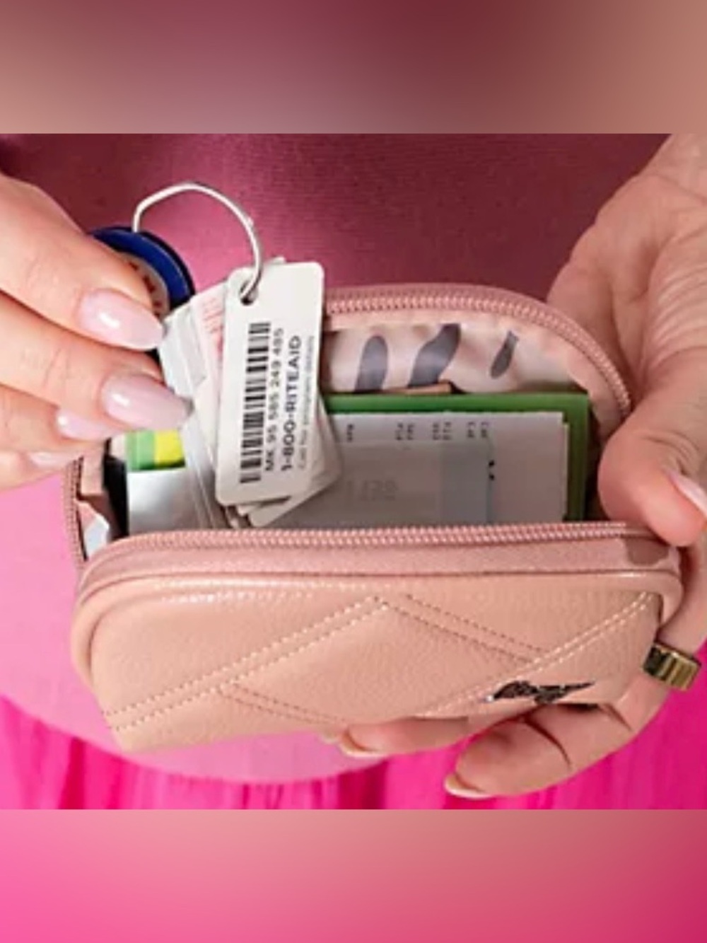 🌸 LUG Stash RFID Vegan Leather Pouch | Blush Pink | Card Case | Coin Purse | NWT - Picture 4 of 9